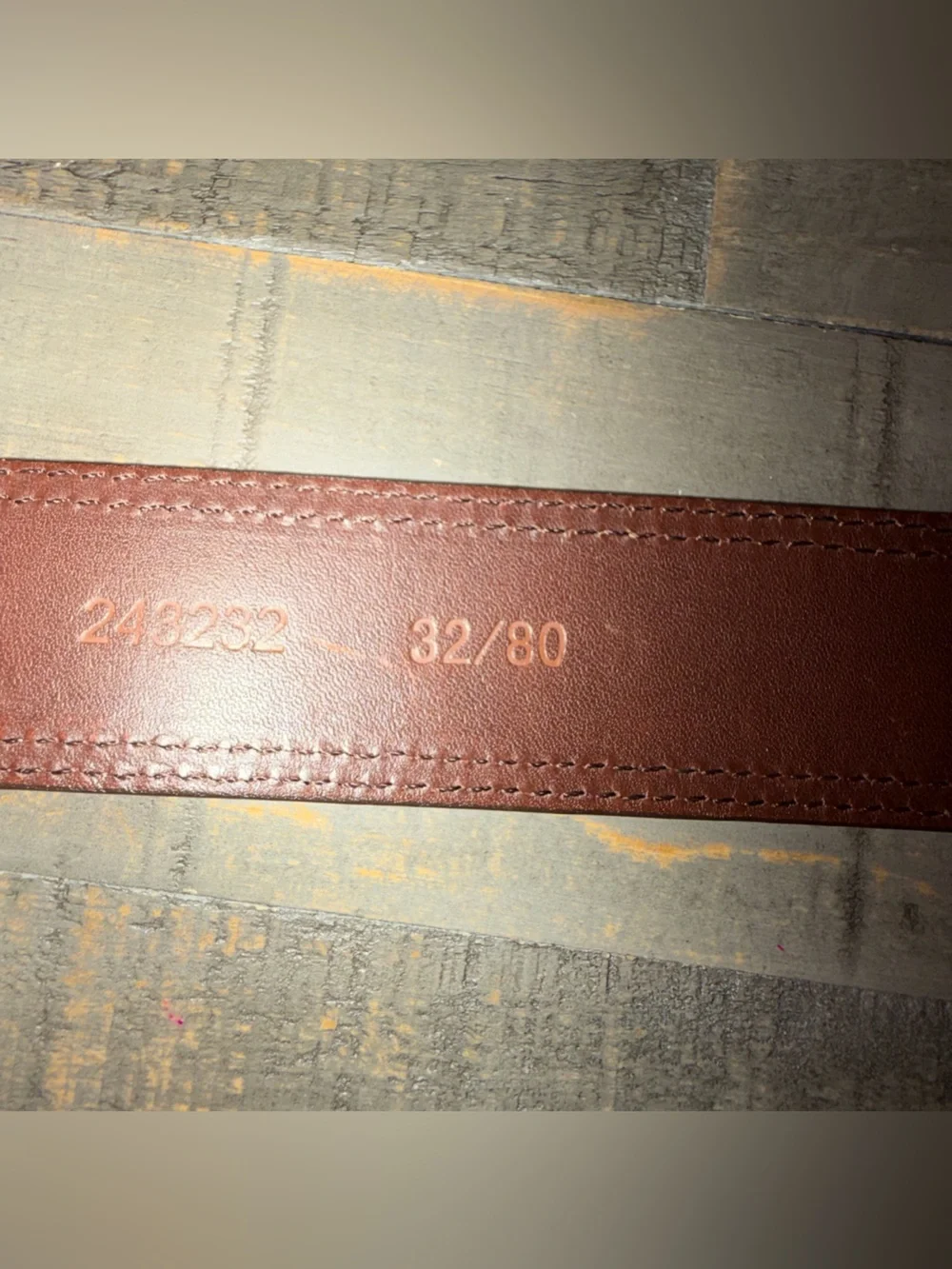 Lands' End Brown Suede & Leather Men's Belt with Brass Buckle size 32